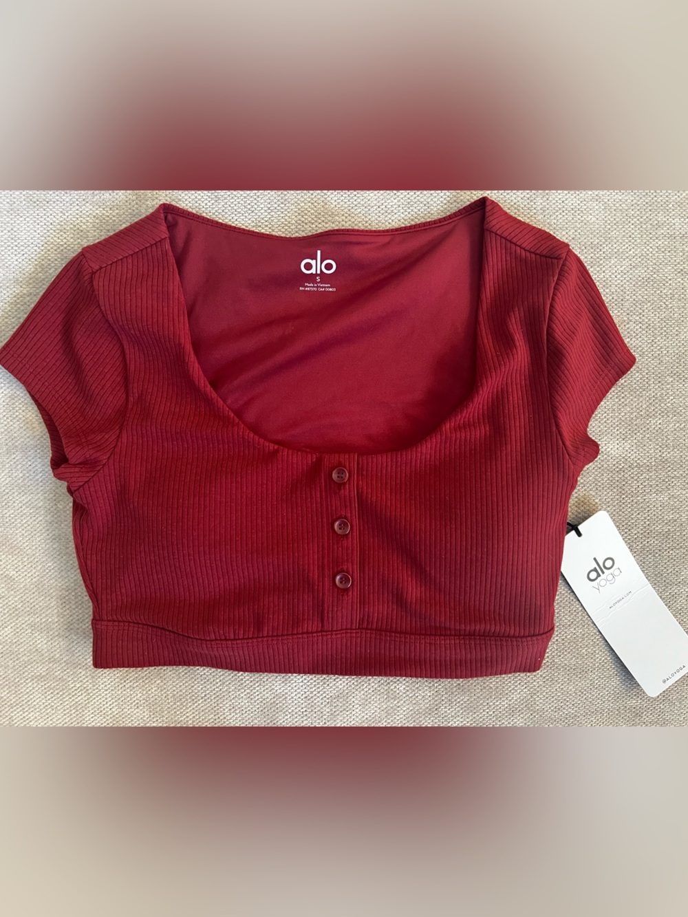 ALO Yoga-Blissfully Henley Bra Top